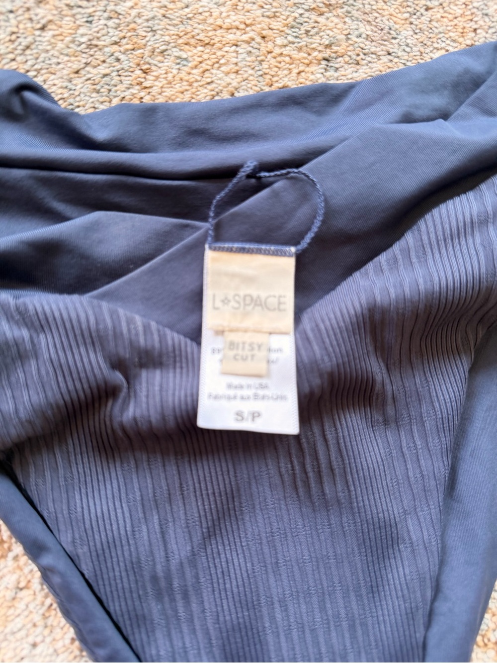 l*space Navy Ribbed V-Waist Bikini Set - Picture 3 of 4